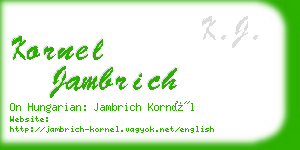 kornel jambrich business card